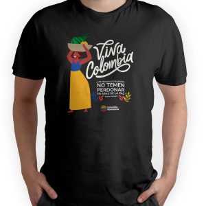 Camiseta cuello redondo diseño Viva Colombia - Hombre
