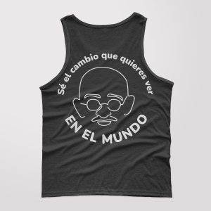 Camiseta esqueleto diseño sé el cambio que quieres ver en el mundo Gandhi